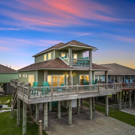 Seas The Day! 4Br Retreat, Hot Tub, Game Room, Firepit & Gulf Views Port Bolivar Exterior photo