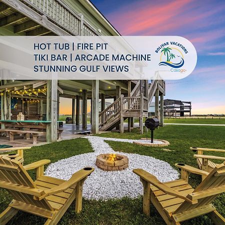 Seas The Day! 4Br Retreat, Hot Tub, Game Room, Firepit & Gulf Views Port Bolivar Exterior photo